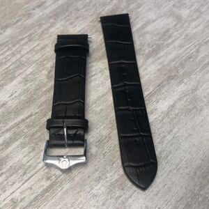 Black Bulova Leather Watch Strap